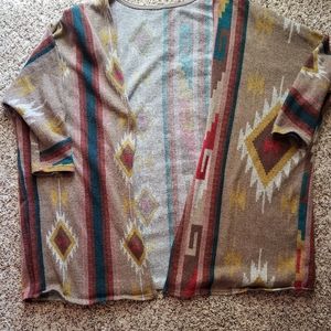 Southwest boho print sweater wrap